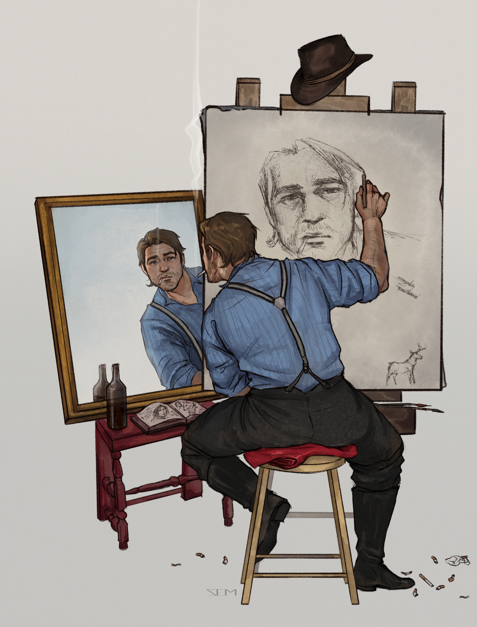 You're a good painter, Arthur Morgan.. Original by Max.the.Cover | Comicdub