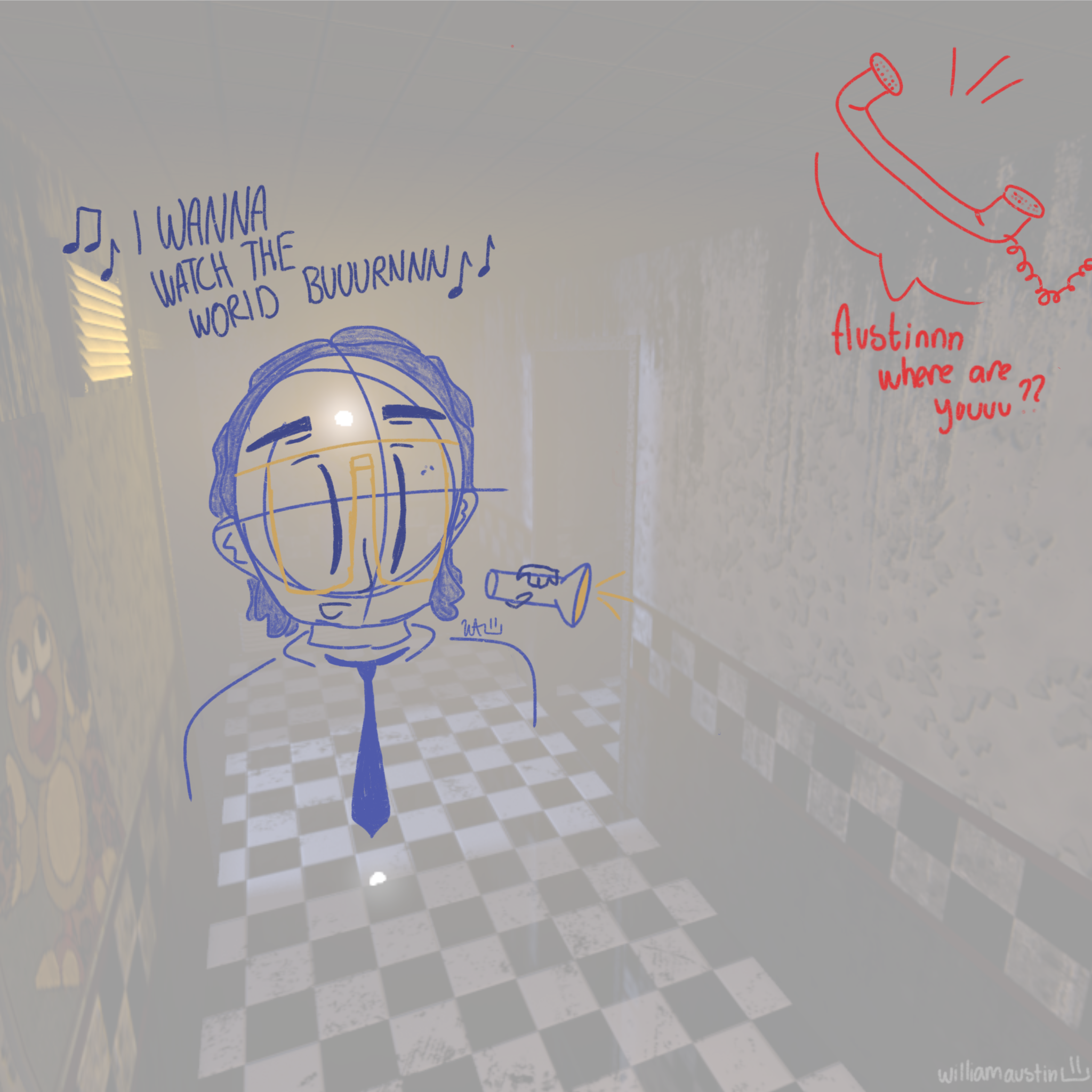 Five Nights At Freddy's Nightfall by grumpy.raven.pixel | Comicdub